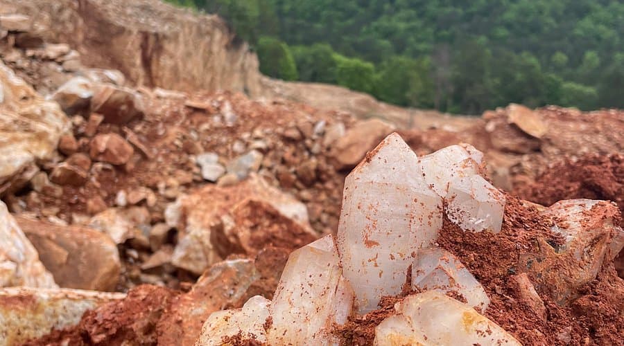 Quartz crystal mining in Mount Ida Arkansas